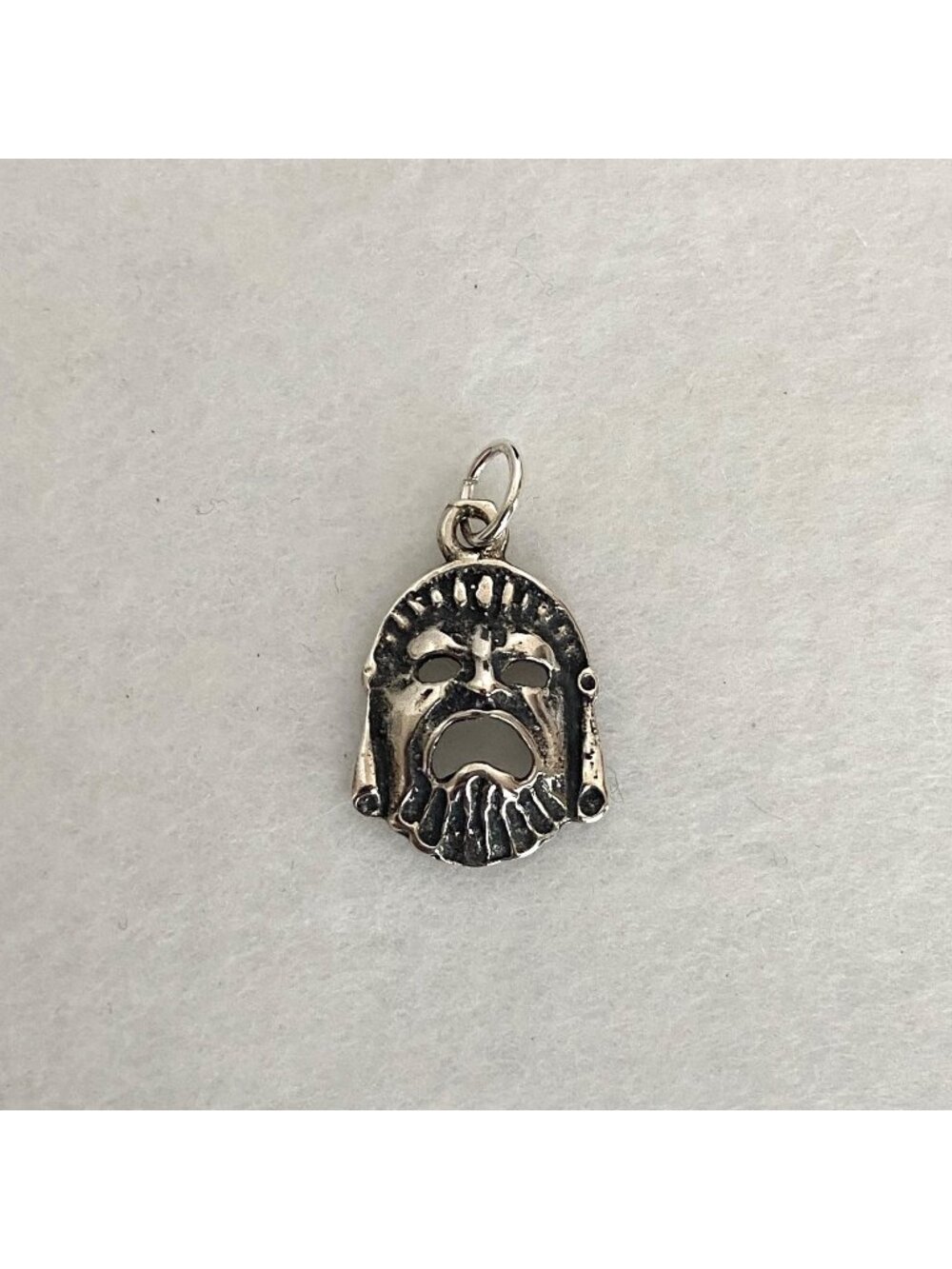 Sterling Silver 925 Comedy & Tragedy Greek Theater Mask Charm Pendant
